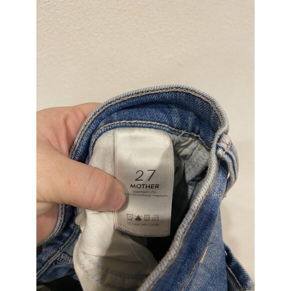 Mother Superior The Stinger Flood Jeans Womens 27 Distressed Ripped Made USA - Picture 6 of 6